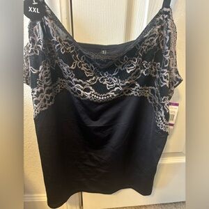 Jones New York Black Lace Trim Top